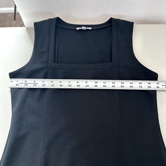 Boston Proper Square Neck Stretchy Sleeveless Short Dress Size S Petite Black - Picture 7 of 9